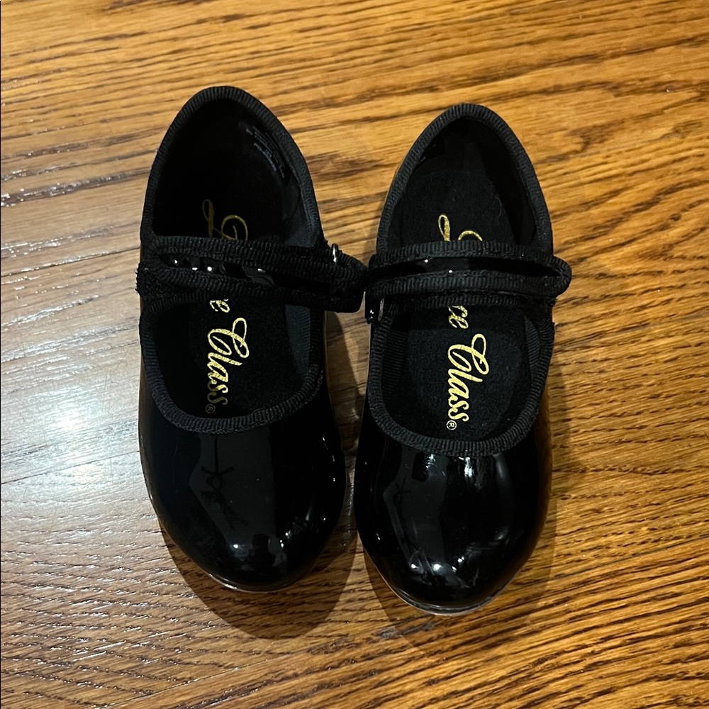 Little Lass Black Patent Tap Shoes Kids